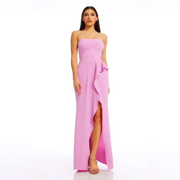 DRESS THE POPULATION Kai Bodycon Maxi Dress Lavender M - Picture 1 of 11